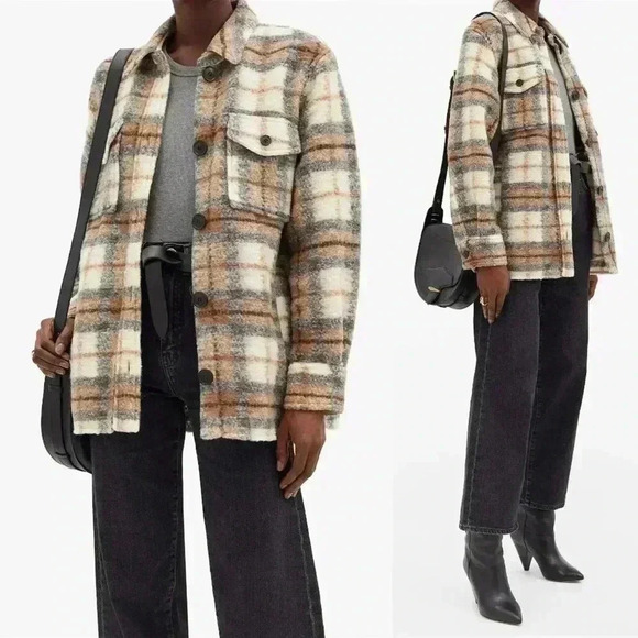 Isabel Marant Étoile Gastoni‎ Checked Wool-blend Jacket Size 36 FR Small - Picture 1 of 15